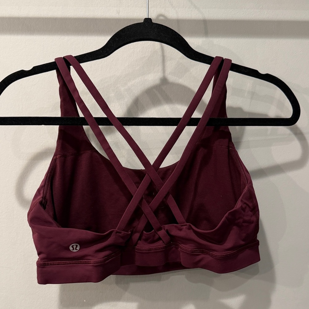 Lululemon Athletica Dark Red Strappy Sports Bra - Picture 2 of 3